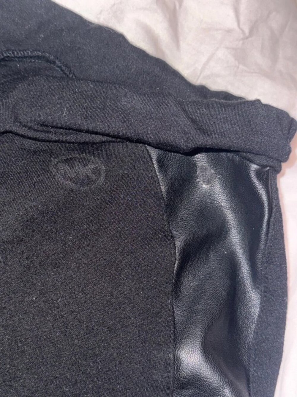 Michael Kors Black Faux Leather Side Stripe Joggers - Picture 6 of 6